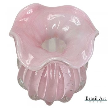 Vaso Trouxinha Italy Pequeno Vidro Rosa