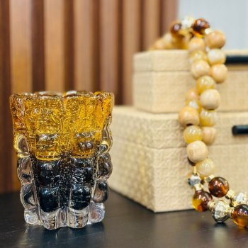 Vaso De Vidro Italy Âmbar e Marrom