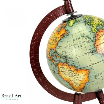 Globo Com Base De Alumínio Marrom