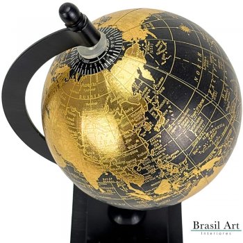 Globo Preto Com Base Em Resina