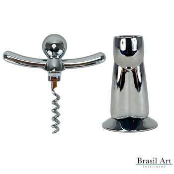 Saca-Rolhas Buddy Cromado - Umbra - Design Criativo e Funcional