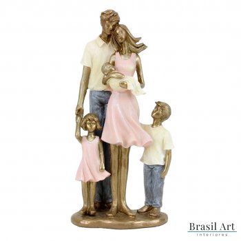 Estátua para Decoração Família com Filhos Rose