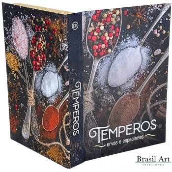 Livro Caixa Decorativo Temperos P – Organização Criativa e Decoração de Cozinha