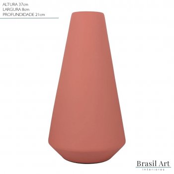 Vaso Decorativo Cone em Cerâmica Rosa