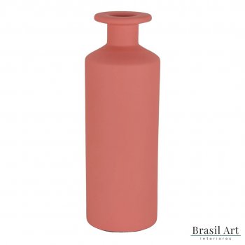 Vaso Decorativo Alto em Cerâmica Rosa