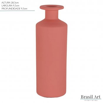 Vaso Decorativo Alto em Cerâmica Rosa
