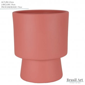 Vaso Decorativo em Cerâmica Rosa