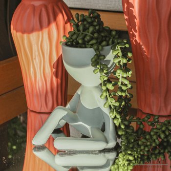 Vaso Decorativo Bob Sentado em Cerâmica Verde Menta