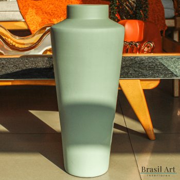 Vaso Decorativo de Chão em Cerâmica Verde Menta