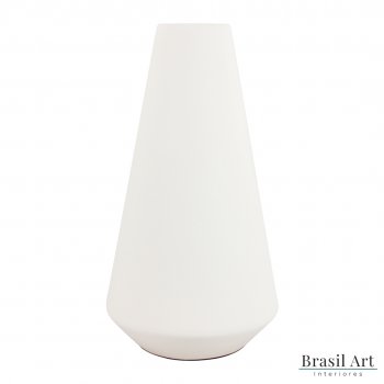 Vaso Decorativo Cone em Cerâmica Off White