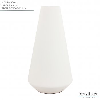 Vaso Decorativo Cone em Cerâmica Off White