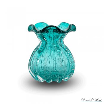 Vaso Trouxinha Italy Pequeno Vidro Azul Tiffany