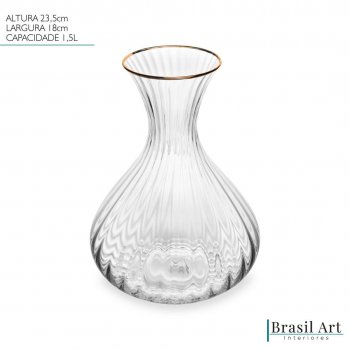 Decanter para Vinho de Cristal Fio de Ouro Optic 1,5L