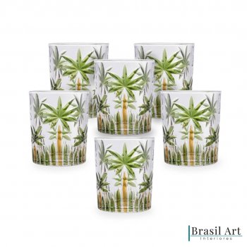 Conjunto de 06 Copos Baixos Palm Tree 340ml