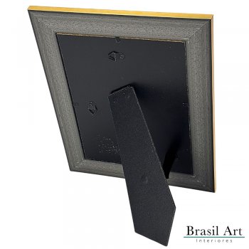 Porta-Retrato Machetado Ouro 15x20cm - Moldura Decorativa Dourada Texturizada