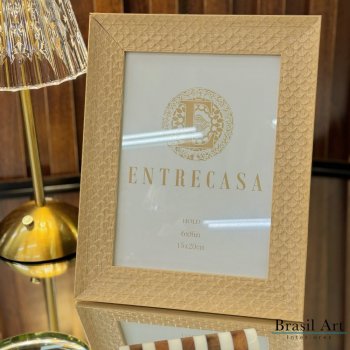 Porta-Retrato Escama Bege 15x20cm - Moldura Decorativa Texturizada