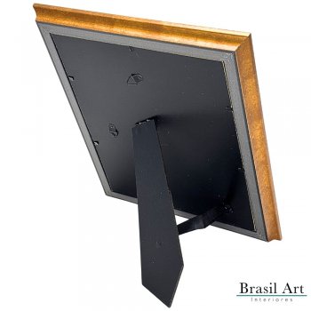 Porta-Retrato Escama Ouro Velho 20x25cm - Moldura Decorativa de Luxo para Decoração de Interiores Elegante