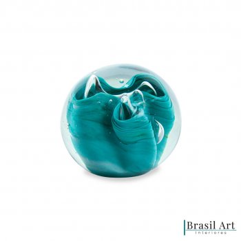 Bola Decorativa em Vidro Azul Tiffany