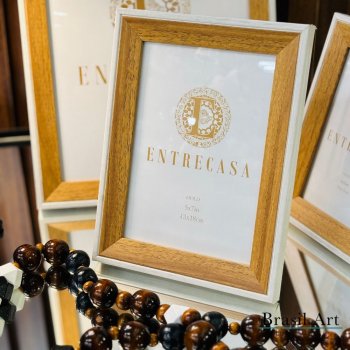 Porta-Retrato Bicolor Caramelo 13x18cm – Moldura Decorativa Moderna e Sofisticada para Decoração de Interiores