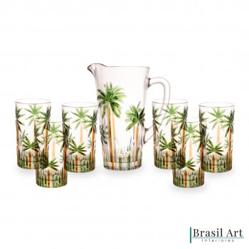 Conjunto 01 Jarra 1,2L e 06 Copos 330ml Palm Tree