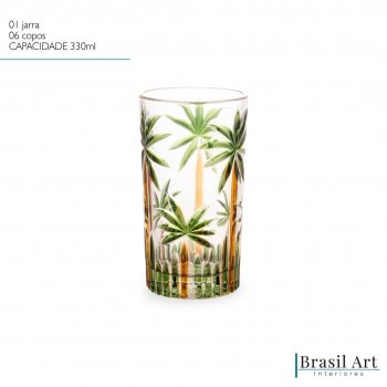 Conjunto 01 Jarra 1,2L e 06 Copos 330ml Palm Tree