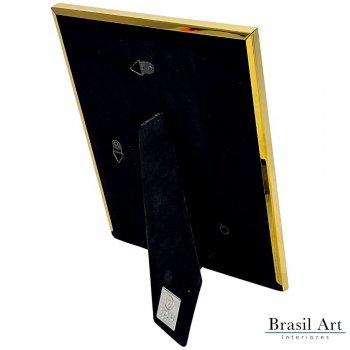 Porta-Retrato Clássico Inox Dourado 13x18cm - Moldura Decorativa Moderna