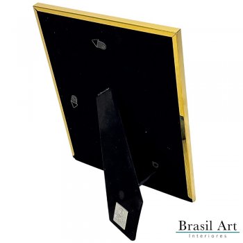 Porta-Retrato Clássico Inox Dourado 15x20cm - Moldura Decorativa Moderna